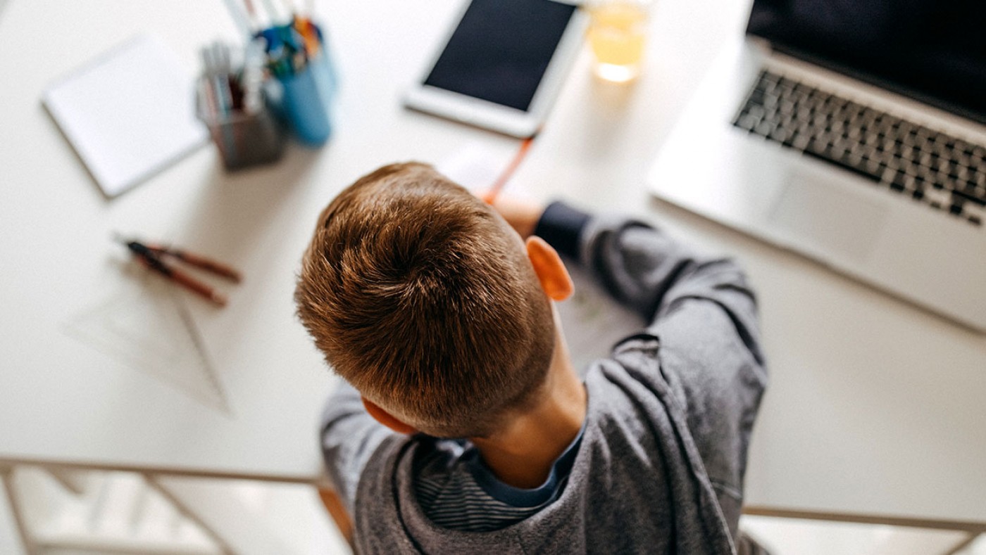 boy doing homework