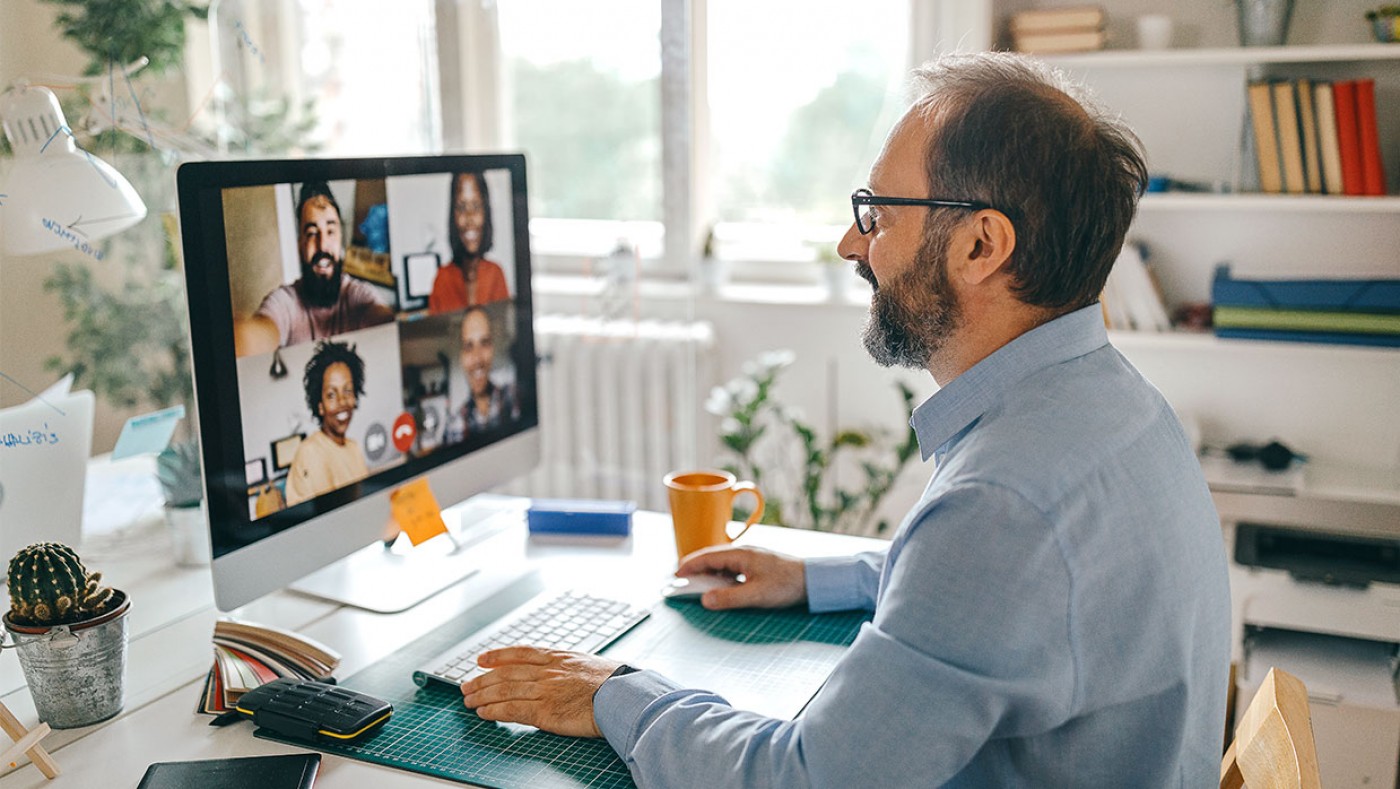 man on zoom call