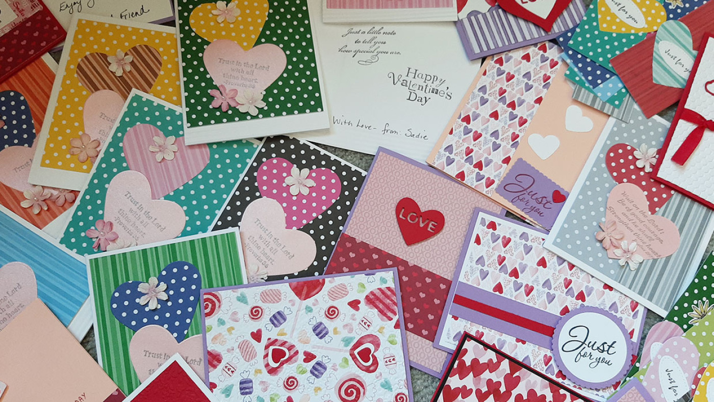 pile of valentine's day cards