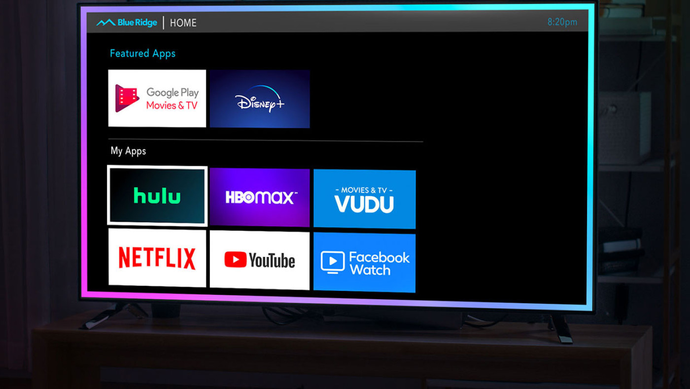 app screen interface on a tv