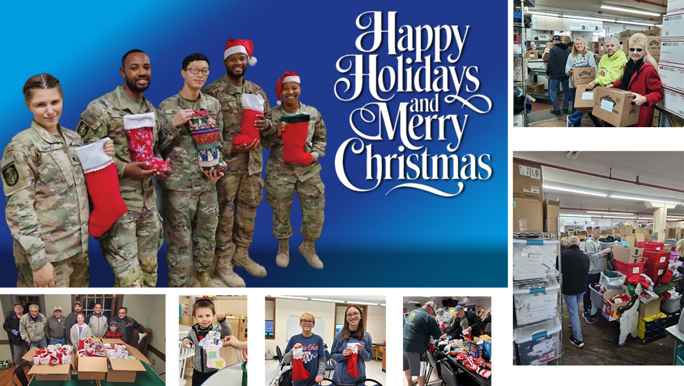 Happy Holidays and Merry Christmas and Stockings For Soldiers