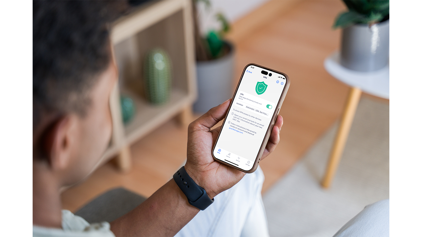 Looking at eero Secure app on cellphone